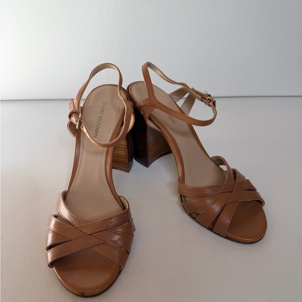 Stuart Weitzman Brown Strappy Heels